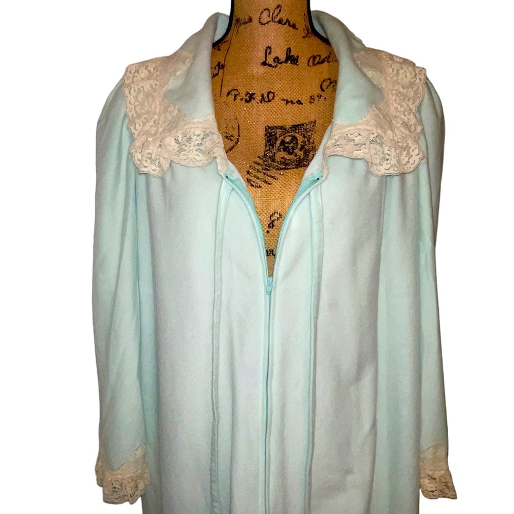 Vintage Saks Fifth Ave Tom Bezduda for Barad & Co Blue Housecoat Robe, L
